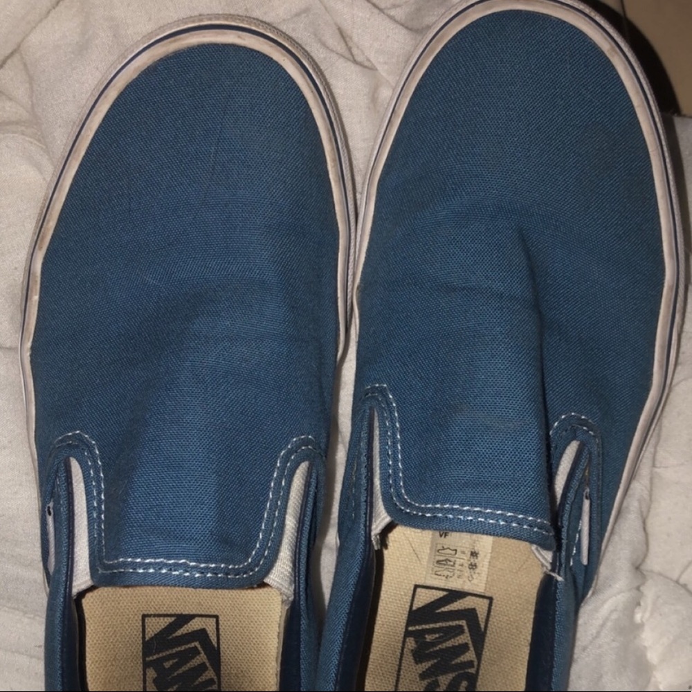 Blue slip on vans